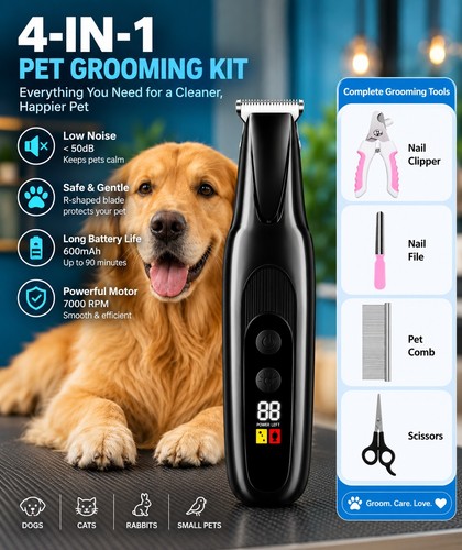 Cordless pet grooming clipper - grooming,